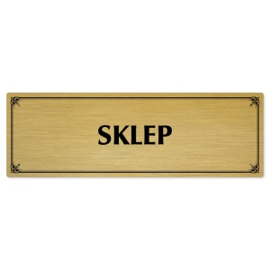 Sklep, 200x66mm, zlatá popiska s okrasným rámečkem  
