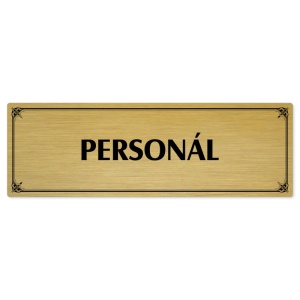 Personál, 240x79mm, zlatá popiska s okrasným rámečkem  