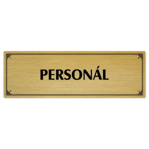 Personál, 200x66mm, zlatá popiska s okrasným rámečkem  