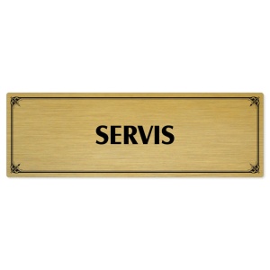 Servis, 240x79mm, zlatá popiska s okrasným rámečkem  