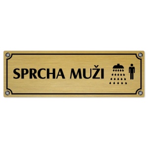 Sprcha muži, 240x79mm, zlatá popiska s imitacemi šroubků