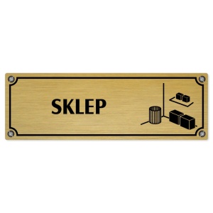 Sklep, 240x79mm, zlatá popiska s imitacemi šroubků