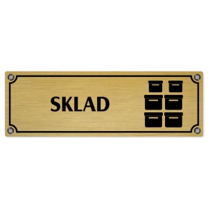 Sklad, 240x79mm, zlatá popiska s imitacemi šroubků