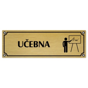 Učebna, 200x66mm, zlatá popiska s imitacemi šroubků