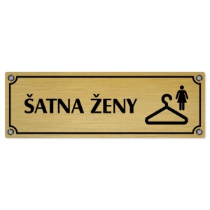 Šatna ženy, 240x79mm, zlatá popiska s imitacemi šroubků