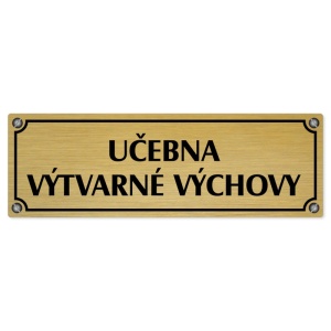 Učebna výtvarné výchovy, 240x79mm, zlatá popiska s imitacemi šroubků