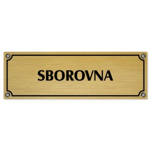 Sborovna, 240x79mm, zlatá popiska s imitacemi šroubků