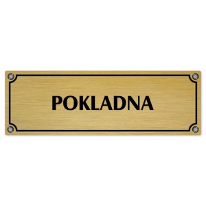Pokladna, 200x66mm, zlatá popiska s imitacemi šroubků