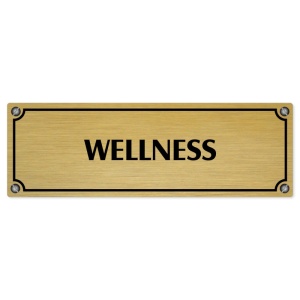 Wellness, 200x66mm, zlatá popiska s imitacemi šroubků