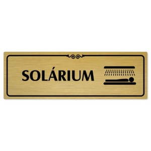 Solárium, 200x66mm, zlatá popiska s ozdobou uprostřed