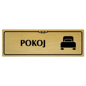 Pokoj, 200x66mm, zlatá popiska s ozdobou uprostřed