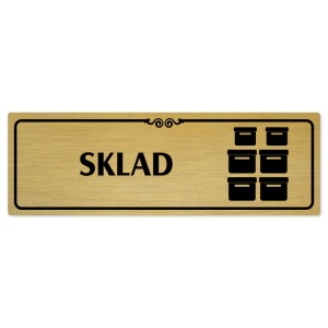 Sklad, 200x66mm, zlatá popiska s ozdobou uprostřed