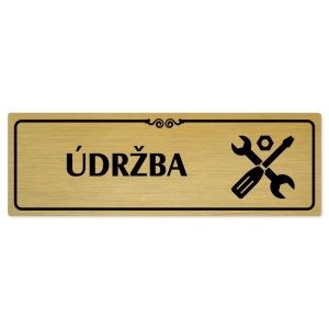 Údržba, 240x79mm, zlatá popiska s ozdobou uprostřed