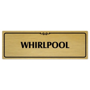 Whirlpool, 240x79mm, zlatá popiska s ozdobou uprostřed