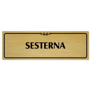 Sesterna, 240x79mm, zlatá popiska s ozdobou uprostřed