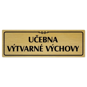 Učebna výtvarné výchovy, 200x66mm, zlatá popiska s ozdobou uprostřed