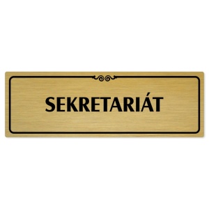 Sekretariát, 240x79mm, zlatá popiska s ozdobou uprostřed
