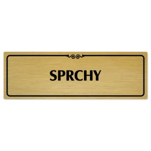 Sprchy, 240x79mm, zlatá popiska s ozdobou uprostřed
