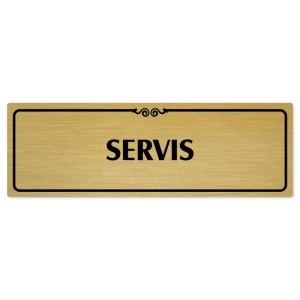 Servis, 240x79mm, zlatá popiska s ozdobou uprostřed