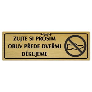 Zujte se, 240x79mm, zlatá popiska s ozdobou uprostřed