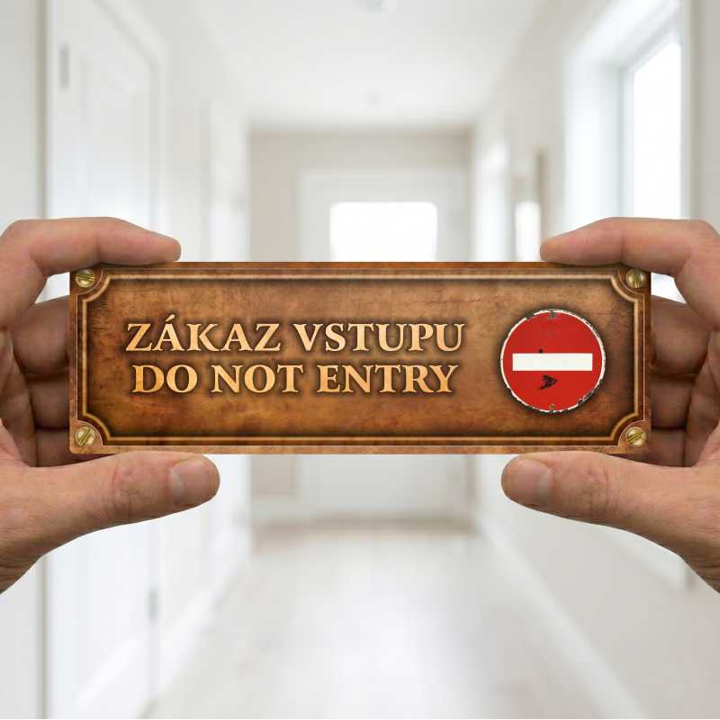 Cedulka “Zákaz vstupu + značka“