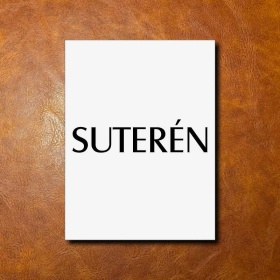 SUTERÉN, bílá cedulka 150x200mm 