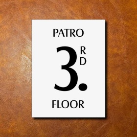 3 PATRO, bílá cedulka 150x200mm 