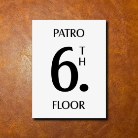 6 PATRO, bílá cedulka 150x200mm 