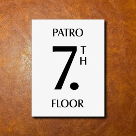 7 PATRO, bílá cedulka 150x200mm 