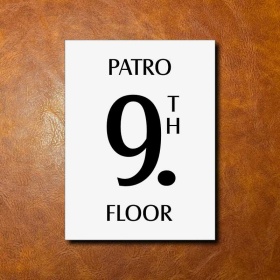9 PATRO, bílá cedulka 150x200mm 