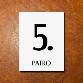 5 PATRO, bílá cedulka 150x200mm 
