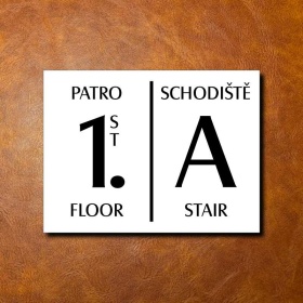 1 PATRO, bílá cedulka 200x150mm 