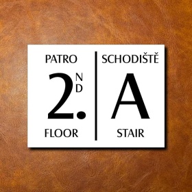 2 PATRO, bílá cedulka 200x150mm 
