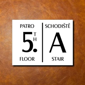 5 PATRO, bílá cedulka 200x150mm 