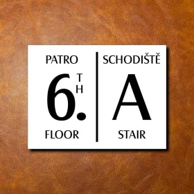 6 PATRO, bílá cedulka 200x150mm 