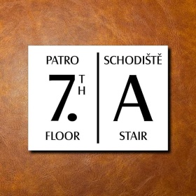 7 PATRO, bílá cedulka 200x150mm 