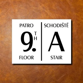 9 PATRO, bílá cedulka 200x150mm 