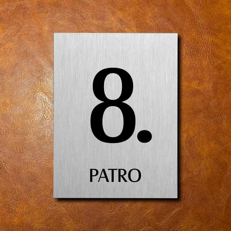 8 PATRO, stříbrná cedulka 150x200mm