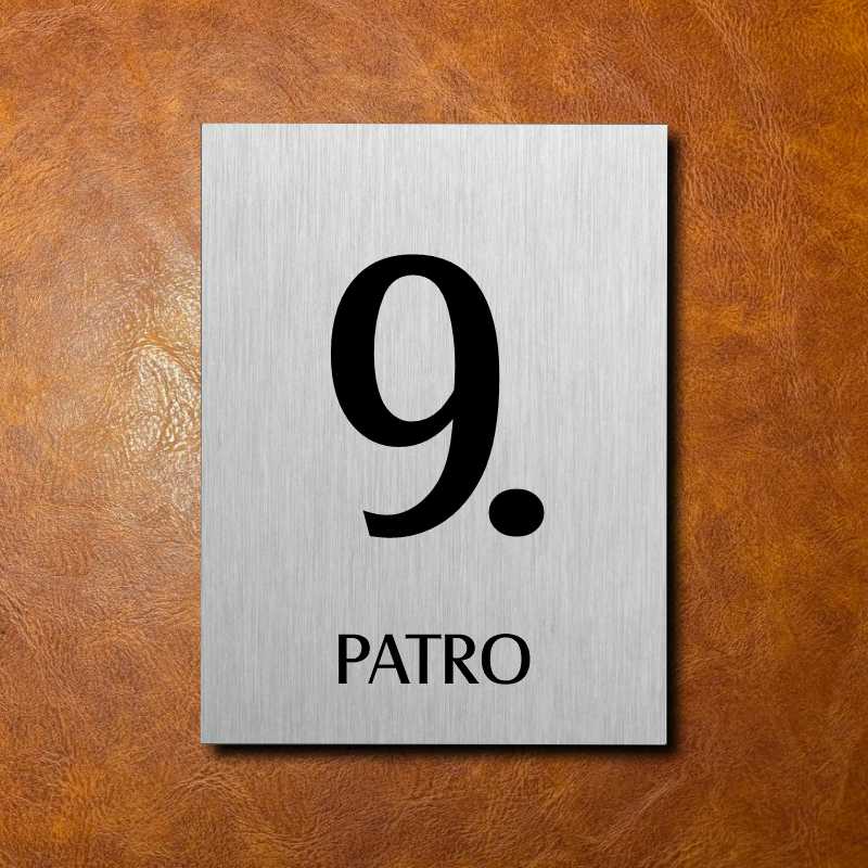 9 PATRO, stříbrná cedulka 150x200mm