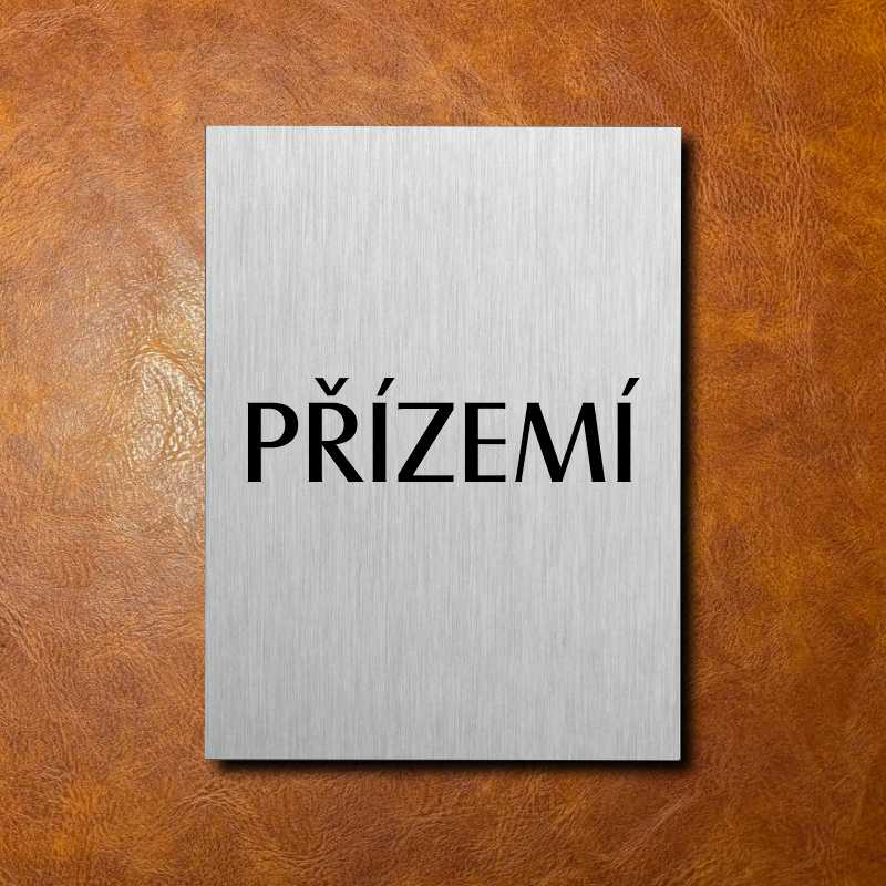 PŘÍZEMÍ, stříbrná cedulka 150x200mm