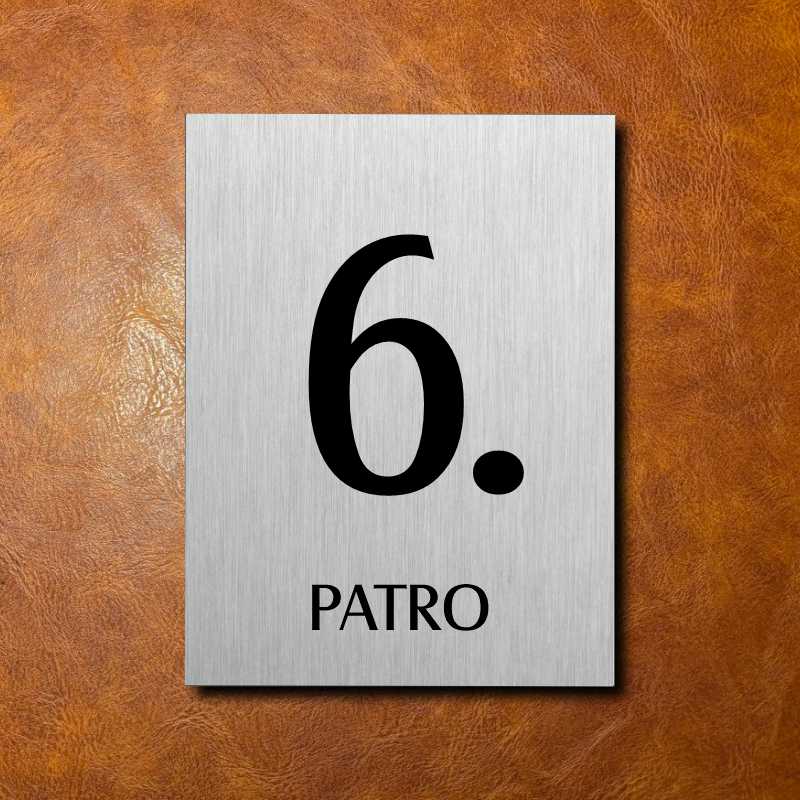 6 PATRO, stříbrná cedulka 150x200mm