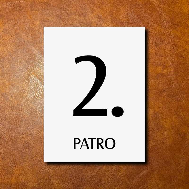 2 PATRO, bílá cedulka 150x200mm