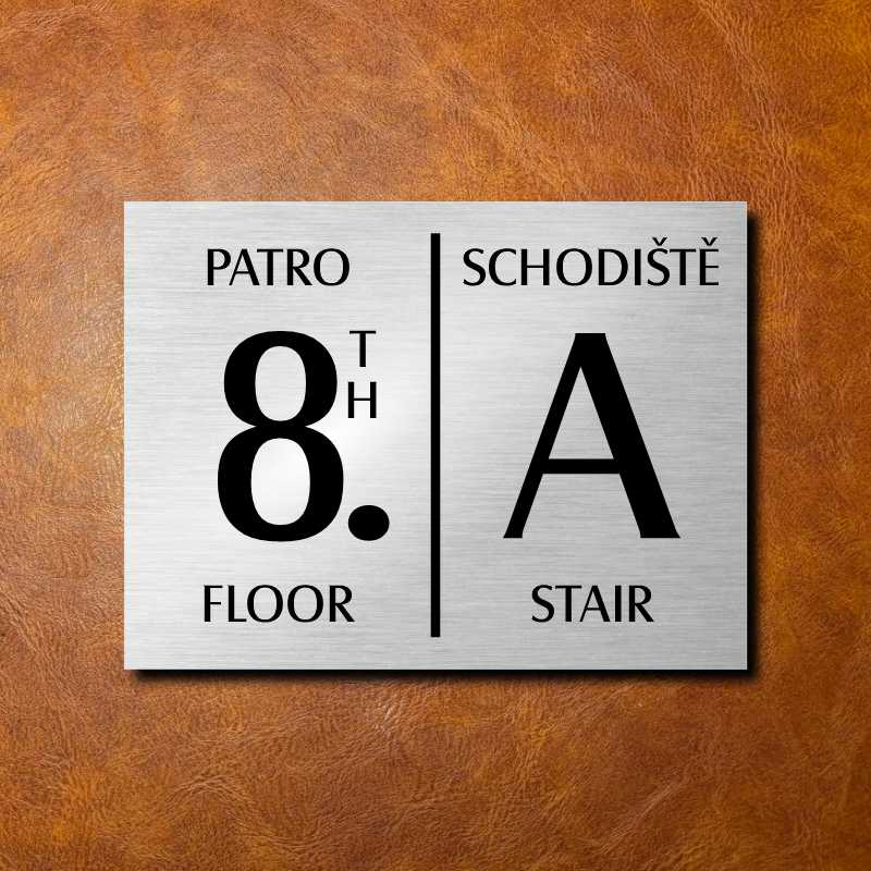 8 PATRO, stříbrná cedulka 200x150mm