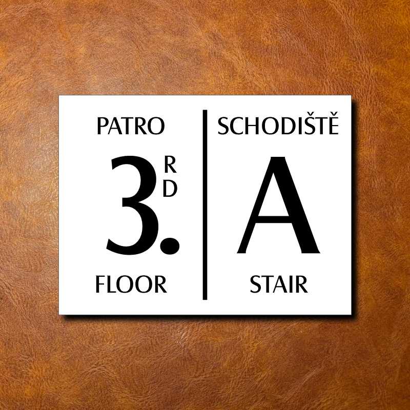 3 PATRO, bílá cedulka 200x150mm