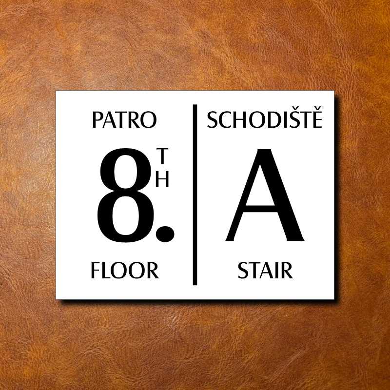 8 PATRO, bílá cedulka 200x150mm