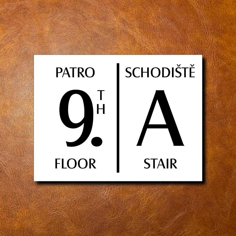 9 PATRO, bílá cedulka 200x150mm