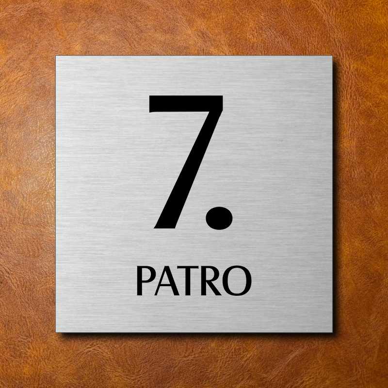 7 PATRO, stříbrná cedulka 200x200mm