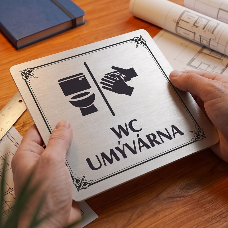 WC, umývárna, 118x118mm, stříbrná, Nebraska