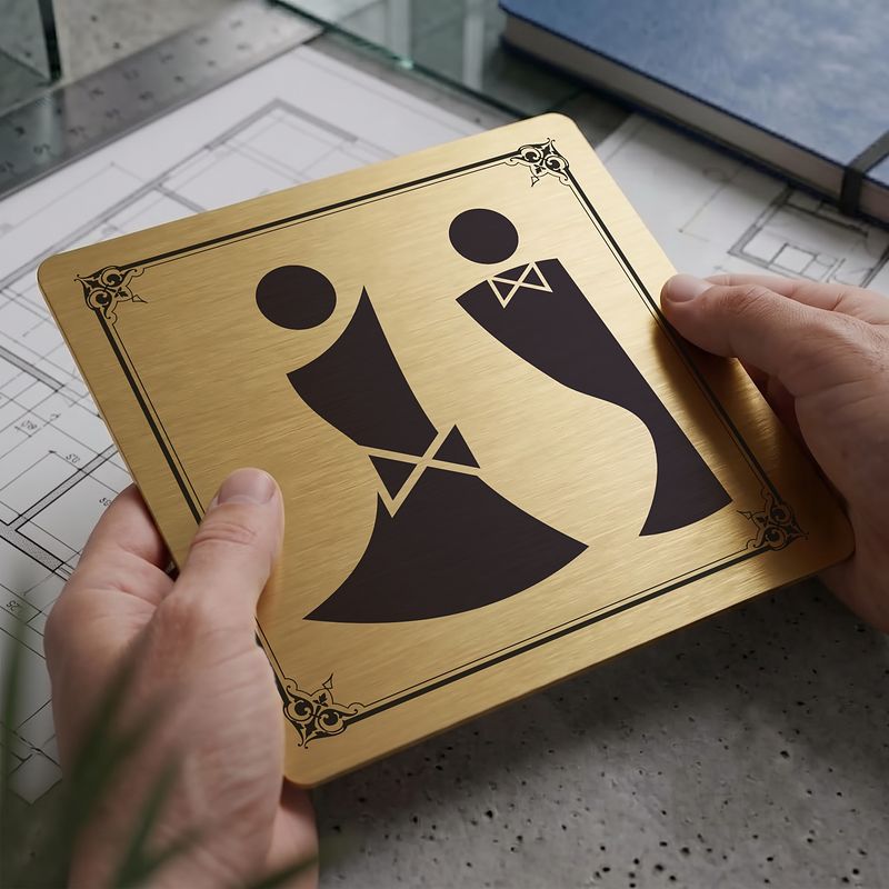 WC společné, 118x118mm, zlatá, Nebraska