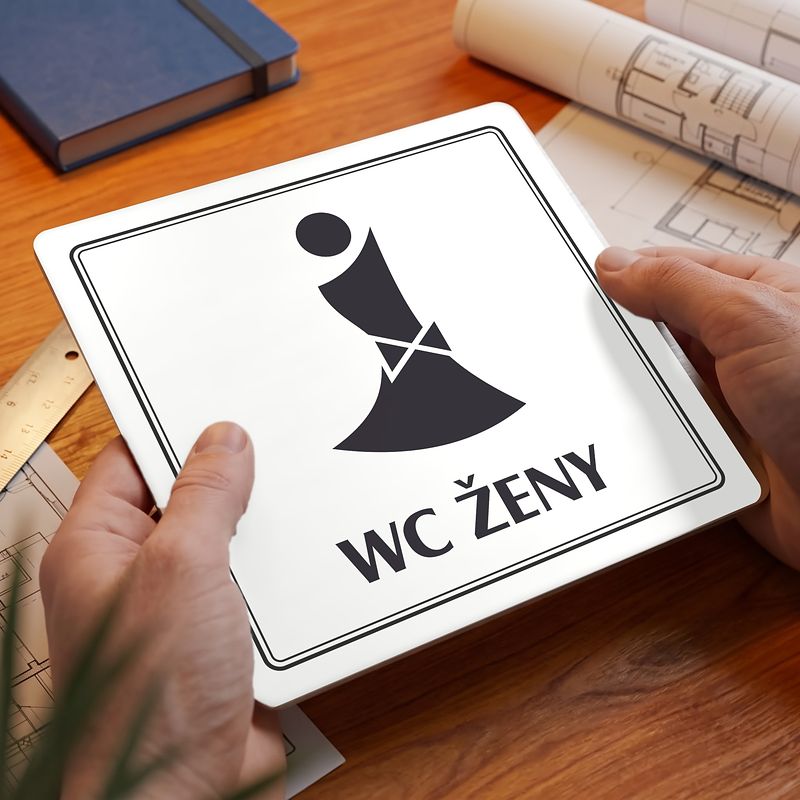 WC ženy, 148x148mm, bílá, Utah